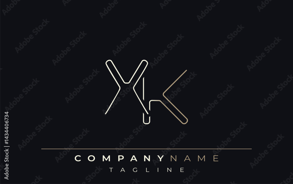 XK Abstract Line Style Logo. Minimalist Design Featuring the Letters X and K Abstract Line Style XK Abstract Line Style Logo. Minimalist Design Featuring the Letters X and K Abstract Line Style