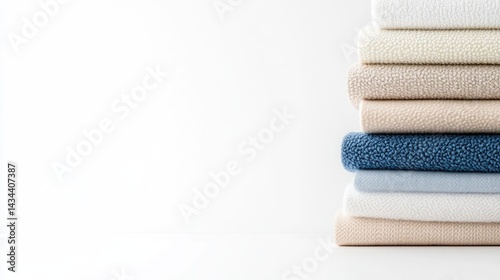 Stacked fabrics in various colors and textures