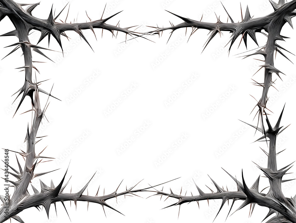 spines and thorns frame vector png