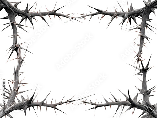 Obraz na płótnie spines and thorns frame vector png w salonie