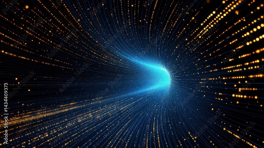 Fototapeta premium Digital Tunnel of Light and Data Streams