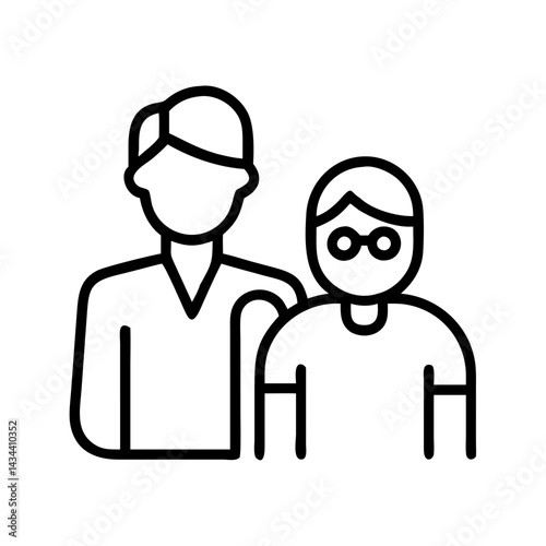 Illustration of father and son family support parent child relationship together love care bond