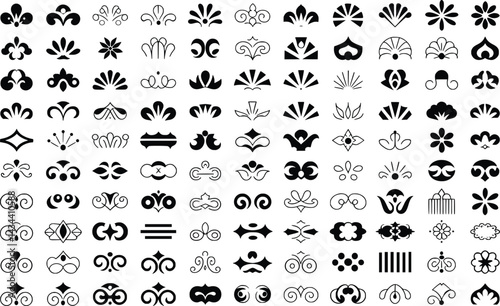 Vintage Decorative Ornaments Collection, Elegant Vector Design Elements.