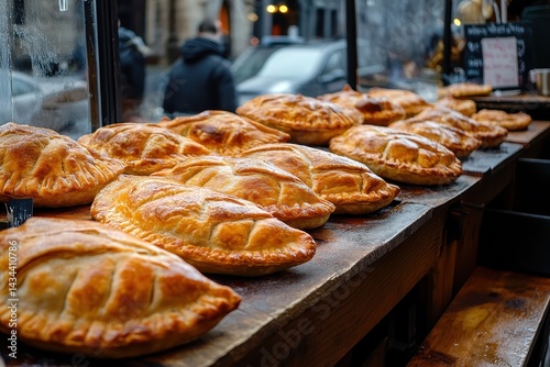 Pasties available at weekly market in Edinburgh s Grassmarket photo
