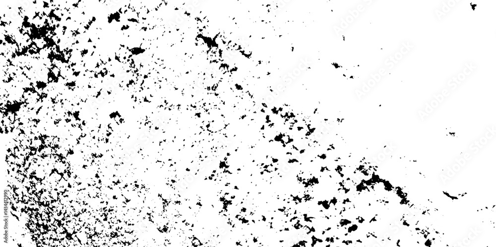 Fototapeta premium Black and white noise paper dust. Distressed Dirty rough overlay texture. Black grunge texture on transparent backdrop background. Scratches on a white background.