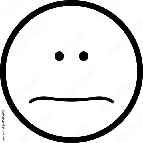 Simple outlined face representing a disappointed mood with downturned eyebrows.