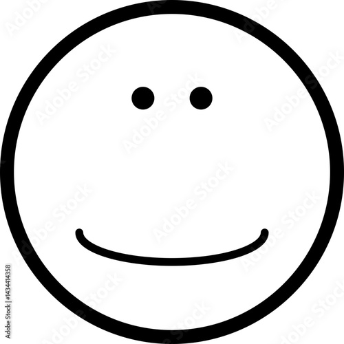 Simple outlined emoticon with a friendly and approachable facial expression.