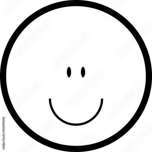 Hollow circular emoji face with a simple neutral expression.