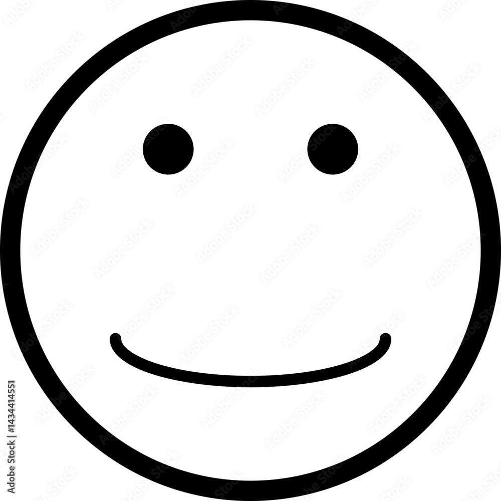 Obraz premium Outlined face with a single line forming a subtle smile.