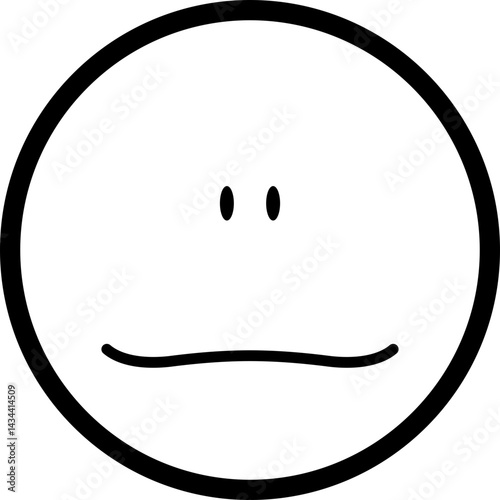 Minimalist line drawing of a face with a smile.