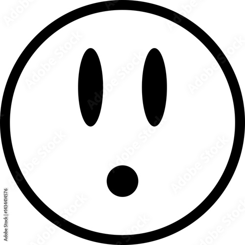 Round face with wide eyes and an astonished expression.
