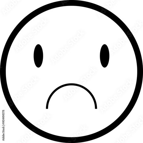 Simple round face with a downturned mouth and sad eyes.