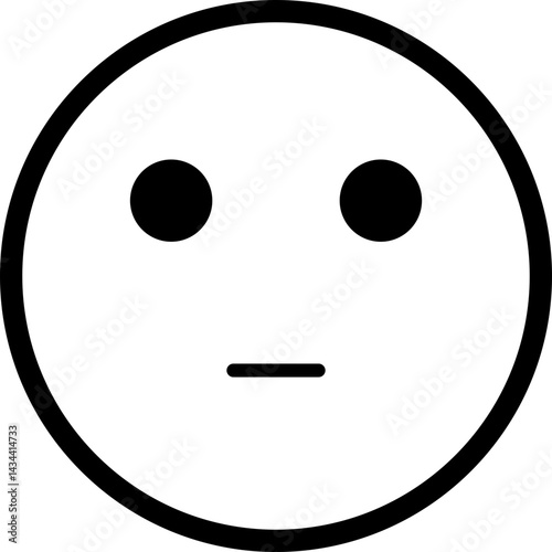 Basic face with a straight line mouth and serious expression.