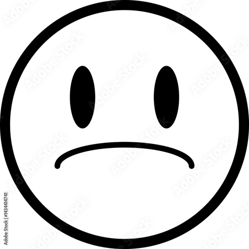 Basic outlined face with a small frown.
