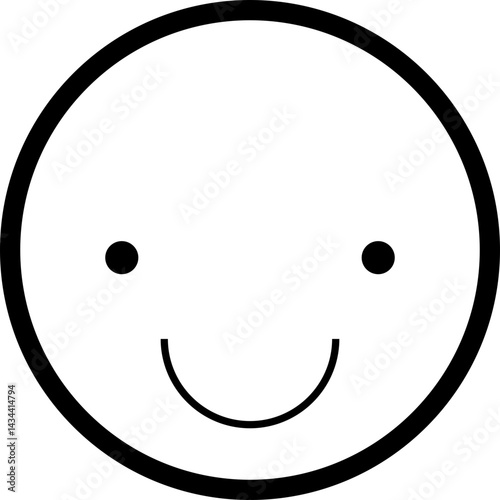 Simple cartoon character face with a cheerful smile.