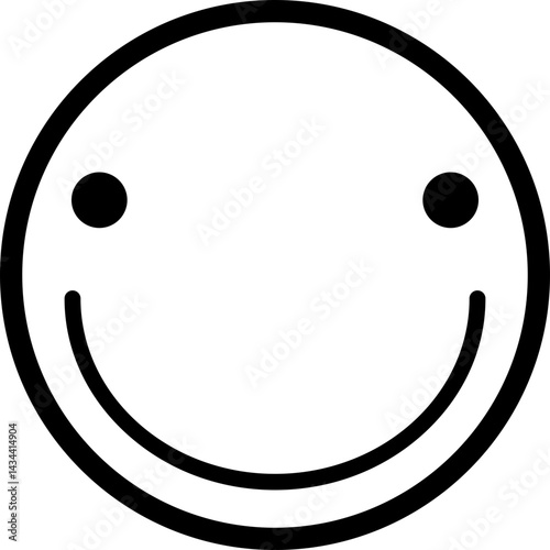 Soft and friendly smiling expression on a simple face.