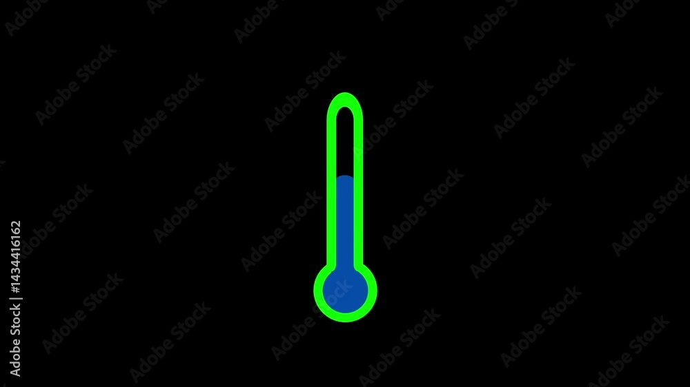 Temperature thermometer icon animation. Classic glass thermometer ...