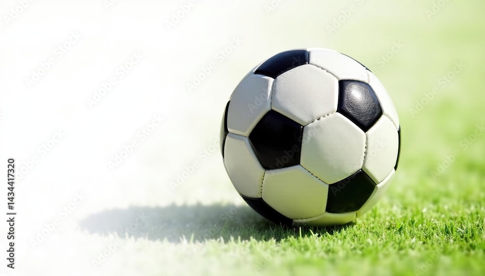 Obraz premium Football on white, shadows minimal, pristine condition , studio shot, background