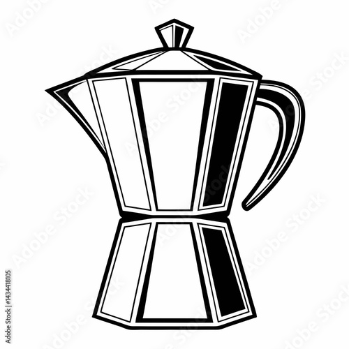 Vector illustration of a classic moka pot for brewing coffee