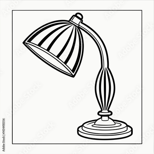 Vector illustration of a decorative table lamp in a minimalist style