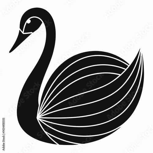 Stylized swan vector design for elegance, beauty, and artistic expressions