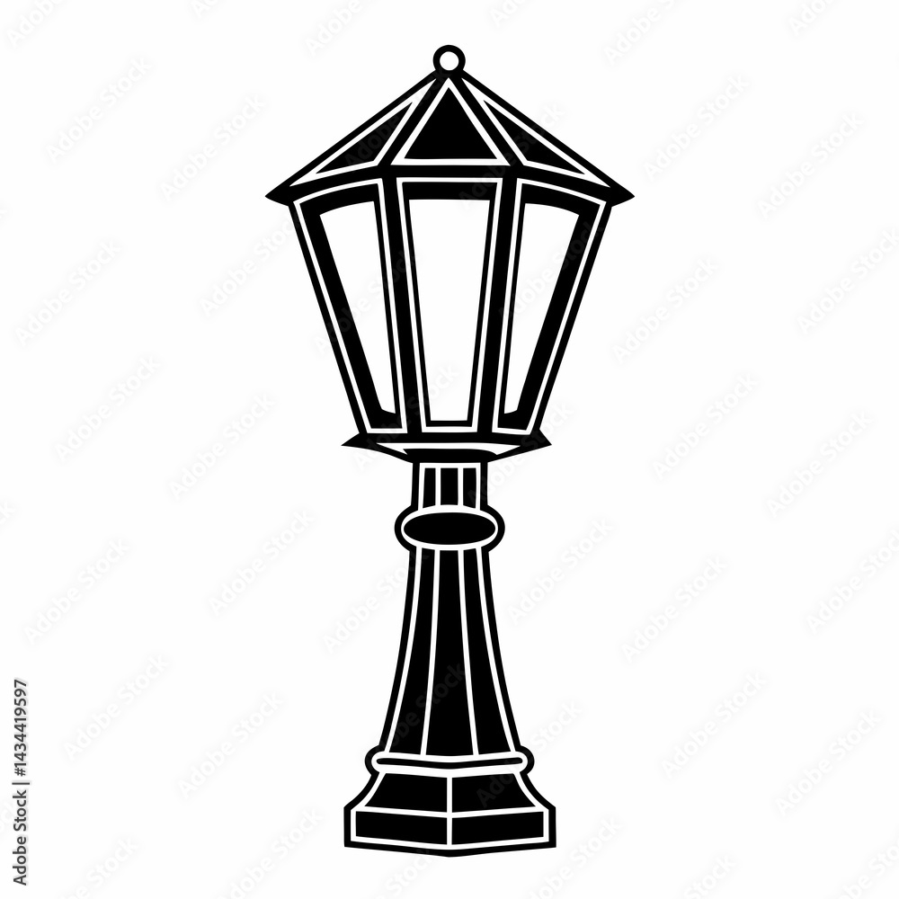 Street lamp vector illustration for urban design and architecture themes Street lamp vector illustration for urban design and architecture themes
