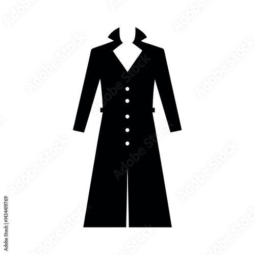 Trench Coat Silhouette Black Vector