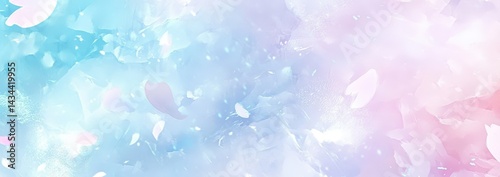 Soft blue and pink abstract with blurry petals