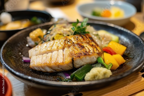 seafood with greens photo
