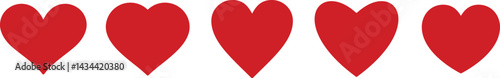Free Download Red heart icons set. Vector - GFXLoad