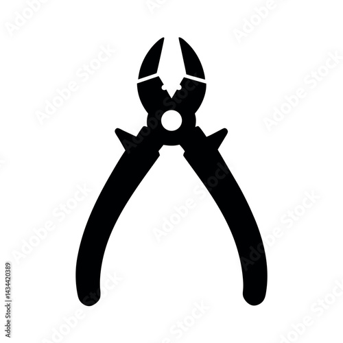 Black Wire Cutters Vector Silhouette