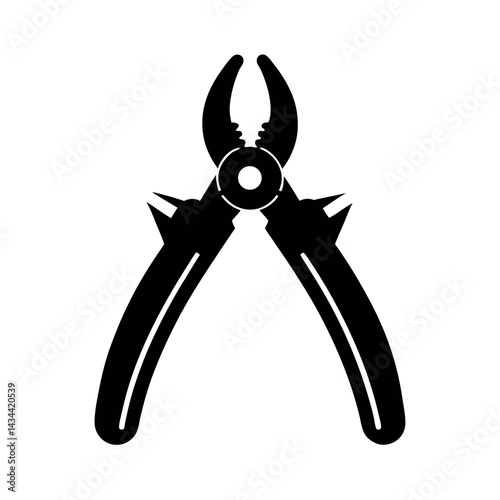 Wire Cutters Silhouette Black Vector