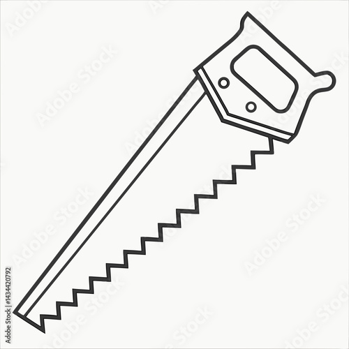 Hand saw vector illustration for tools design, carpentry, and DIY projects