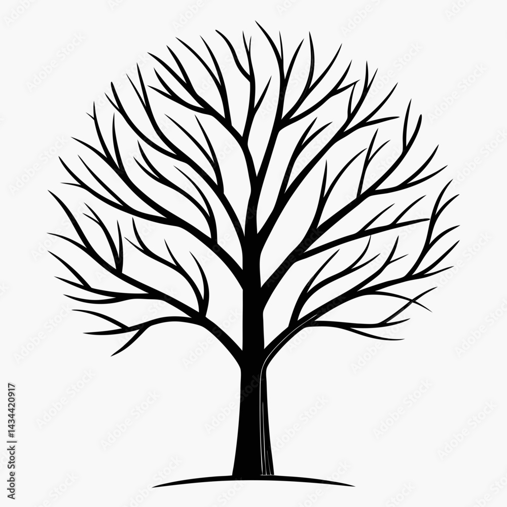 Obraz premium Bare tree vector illustration for nature design, environmental awareness, and artistic projects