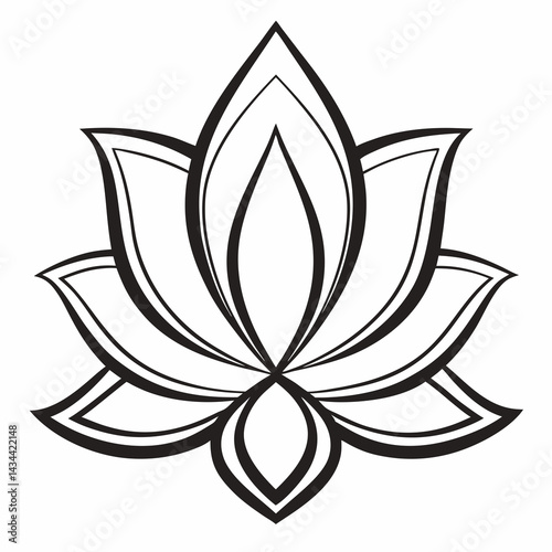 Elegant lotus flower vector illustration, decorative graphic for wellness and mindfulness projects