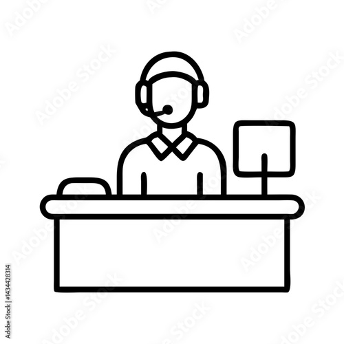 Customer service agent call center support headset operator helpdesk representative online assistance desk