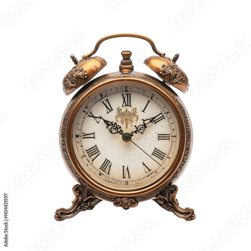 Vintage Table Clock Isolated on white background
