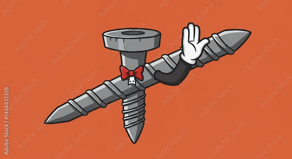 Obraz premium Creative screw and nail illustration