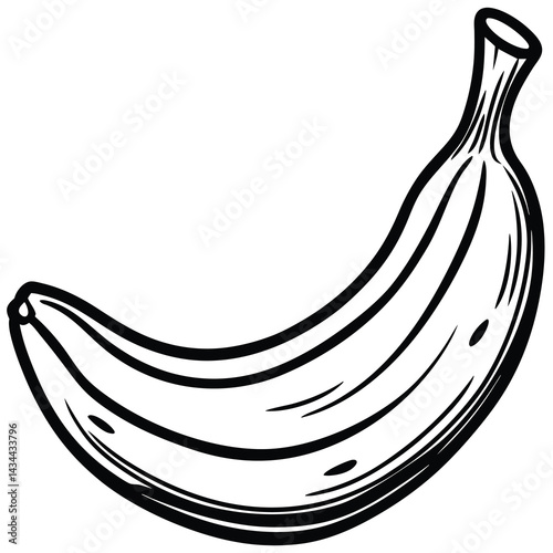 Black and white banana illustration