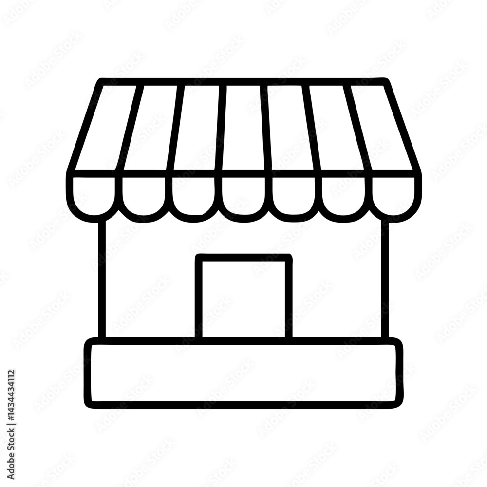 Illustration of store front shop market building kiosk with awning storefront commerce retail outlet Illustration of store front shop market building kiosk with awning storefront commerce retail outlet