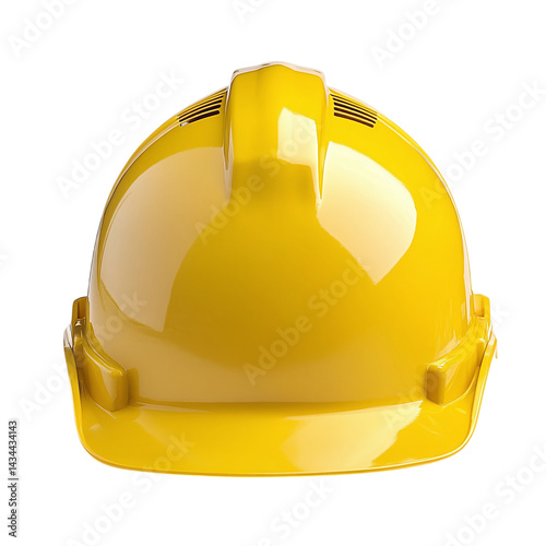 Yellow Hard Hat Front View on white background