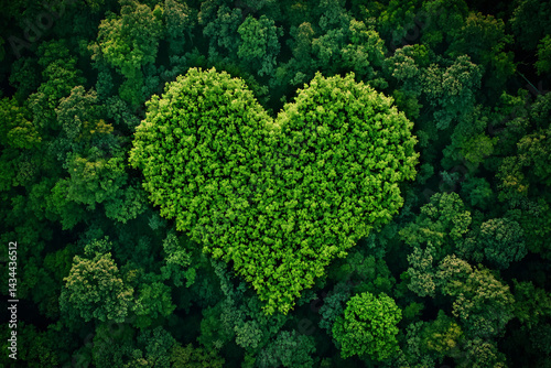 Obraz na płótnie Heart shaped background made of green vegetation. moss. leaves. concept of love for nature. freshness and ecology. summer. banner for advertising w salonie