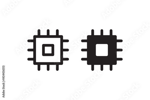 Microchip processor icon comparison graphic Vector