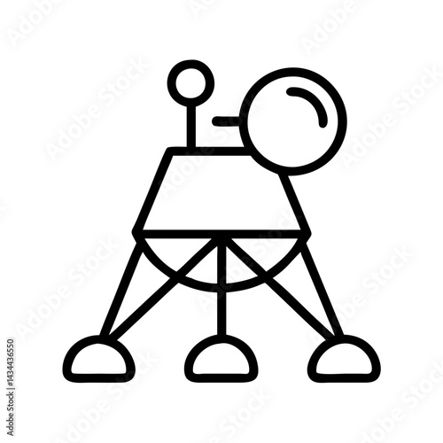 Exploring space with a rover icon vector graphic design for science and technology projects