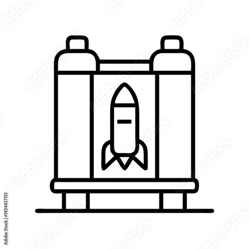 Wallpaper Mural Rocket launch pad vector icon illustration for space exploration and science technology design Torontodigital.ca