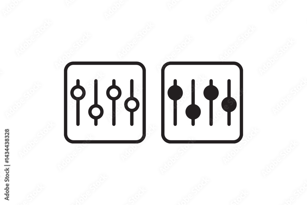 Audio mixer equalizer icon in flat style Vector Audio mixer equalizer icon in flat style Vector