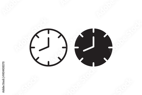 Clock icon showing time in minimalist style Vector