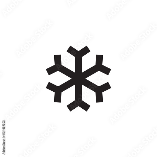 Black snowflake icon for winter themes Vector