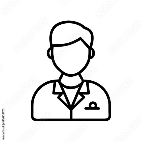 Illustration of a doctor medical professional healthcare worker in outline style vector art design