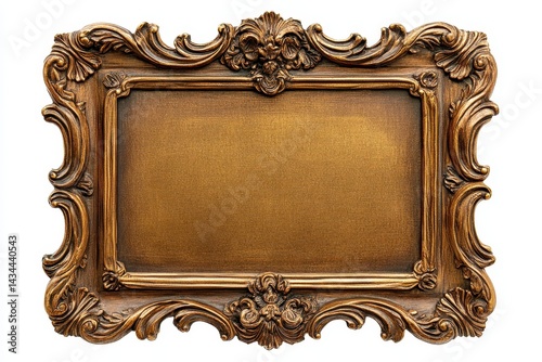Wooden framed diploma or nameplate with a golden surface set against a white backdrop